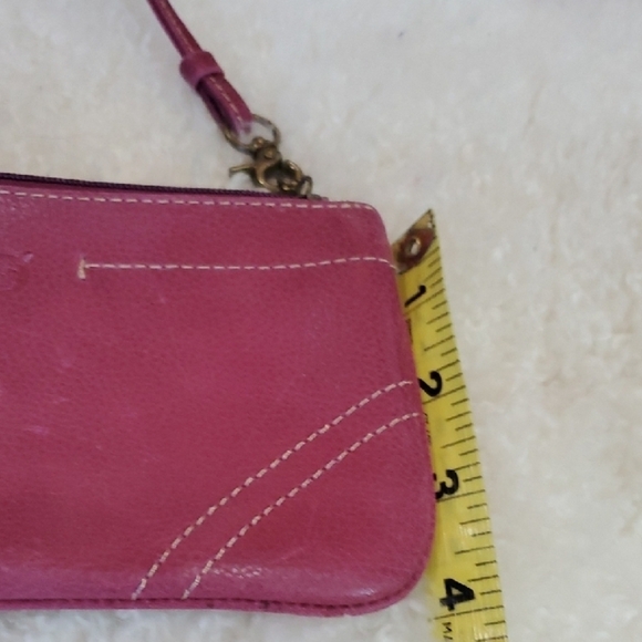 Red Leather Wristlet 4 X 7 Bag - Picture 7 of 9